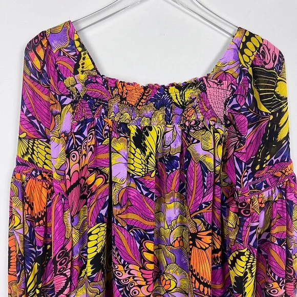 ANTHROPOLOGIE Alexandra Farmer Puff Sleeved Blouse Smocked Pullover‎ Top XS - Picture 7 of 13